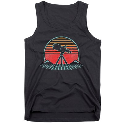 Astronomy Telescope Retro Space Science Vintage 80s Gift Tank Top