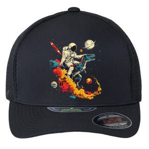 Astronaut T Rex Space Women Birthday Gifts Funny Flexfit Unipanel Trucker Cap