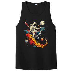 Astronaut T Rex Space Women Birthday Gifts Funny PosiCharge Competitor Tank