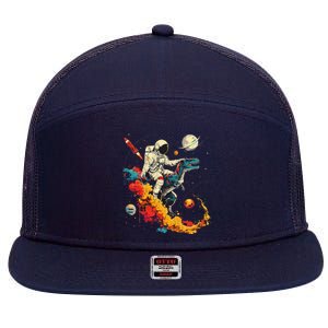 Astronaut T Rex Space Women Birthday Gifts Funny 7 Panel Mesh Trucker Snapback Hat