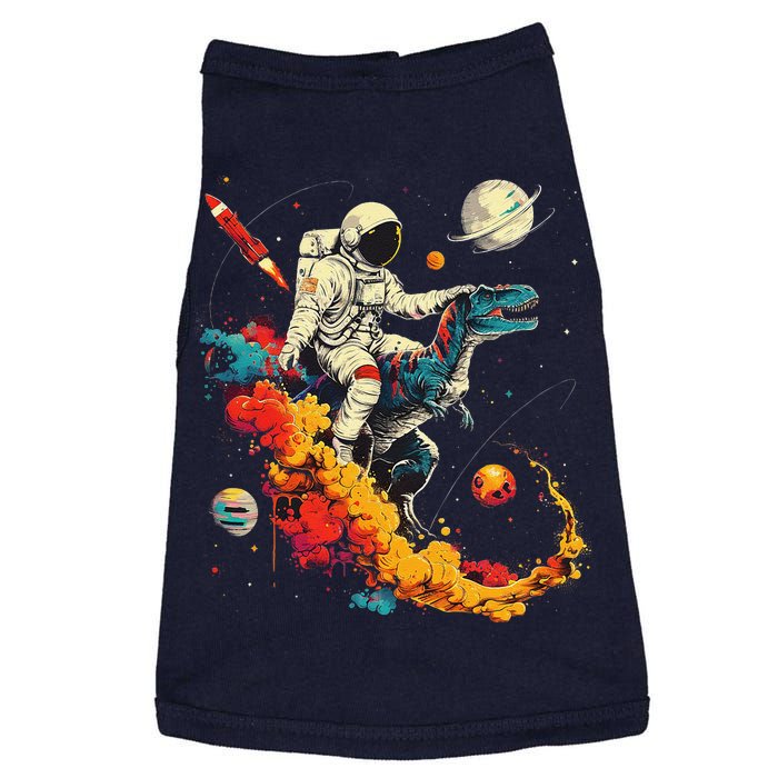 Astronaut T Rex Space Women Birthday Gifts Funny Doggie Tank