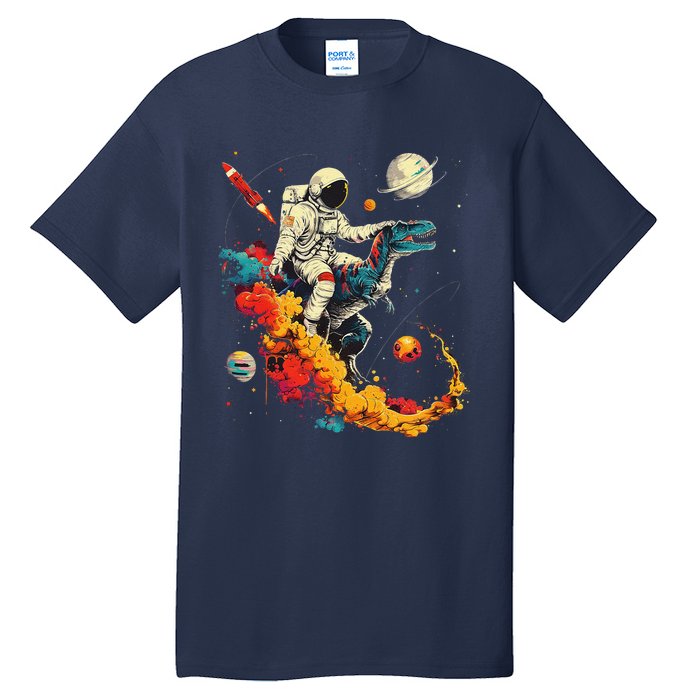 Astronaut T Rex Space Women Birthday Gifts Funny Tall T-Shirt