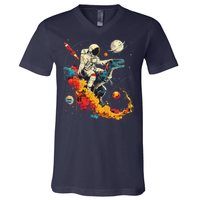 Astronaut T Rex Space Women Birthday Gifts Funny V-Neck T-Shirt