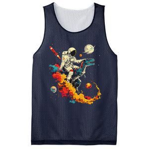 Astronaut T Rex Space Women Birthday Gifts Funny Mesh Reversible Basketball Jersey Tank