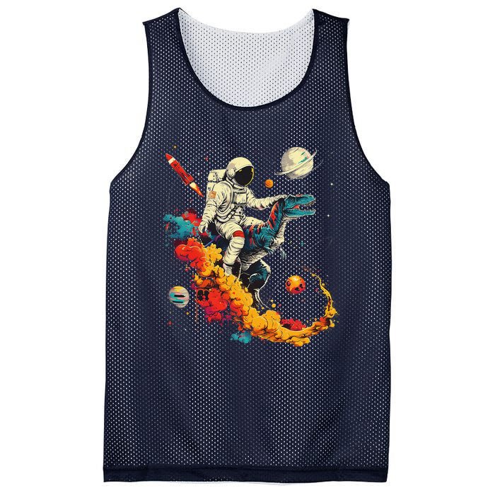 Astronaut T Rex Space Women Birthday Gifts Funny Mesh Reversible Basketball Jersey Tank