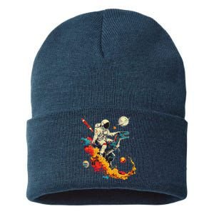 Astronaut T Rex Space Women Birthday Gifts Funny Sustainable Knit Beanie