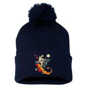 Astronaut T Rex Space Women Birthday Gifts Funny Pom Pom 12in Knit Beanie