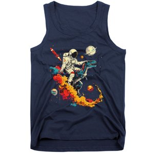 Astronaut T Rex Space Women Birthday Gifts Funny Tank Top