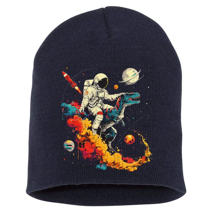 Astronaut T Rex Space Women Birthday Gifts Funny Short Acrylic Beanie