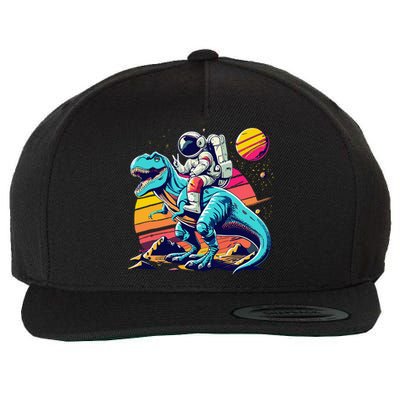 Astronaut T Rex Space Birthday Funny Wool Snapback Cap