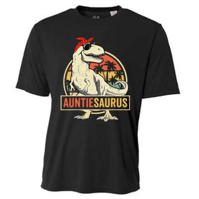 Auntiesaurus T Rex Dinosaur Aunt Saurus Family Matching Cooling Performance Crew T-Shirt