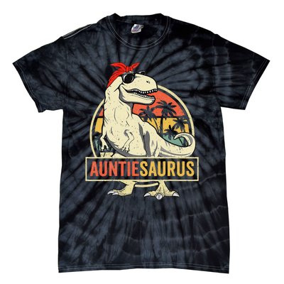 Auntiesaurus T Rex Dinosaur Aunt Saurus Family Matching Tie-Dye T-Shirt