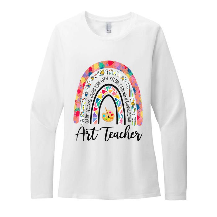 Art Teacher Rainbow Caring Dedicated Loving Vintage Womens CVC Long Sleeve Shirt