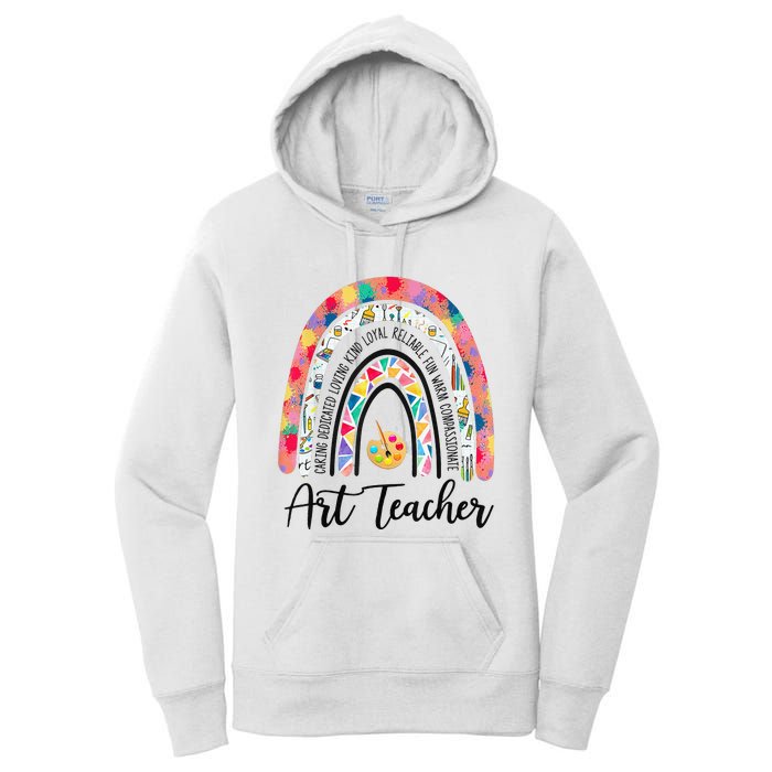 Art Teacher Rainbow Caring Dedicated Loving Vintage Women's Pullover Hoodie