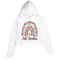 Art Teacher Rainbow Caring Dedicated Loving Vintage Crop Fleece Hoodie