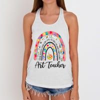 Art Teacher Rainbow Caring Dedicated Loving Vintage Women's Knotted Racerback Tank