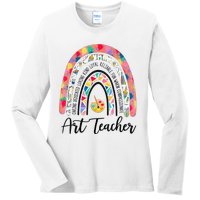 Art Teacher Rainbow Caring Dedicated Loving Vintage Ladies Long Sleeve Shirt