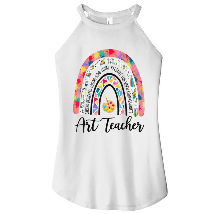 Art Teacher Rainbow Caring Dedicated Loving Vintage Women's Perfect Tri Rocker Tank