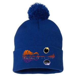 America Totality Reflections 4824 Sun Eclipse Pom Pom 12in Knit Beanie