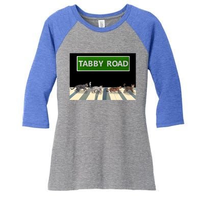 Anime Tabby Road Funny Cat Gift Women's Tri-Blend 3/4-Sleeve Raglan Shirt