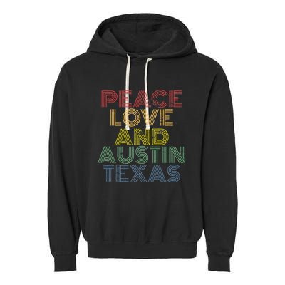 Austin Texas Retro Vintage Garment-Dyed Fleece Hoodie