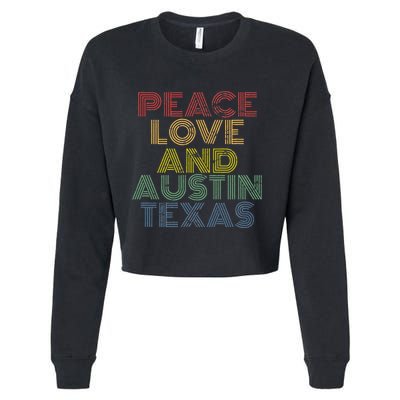 Austin Texas Retro Vintage Cropped Pullover Crew