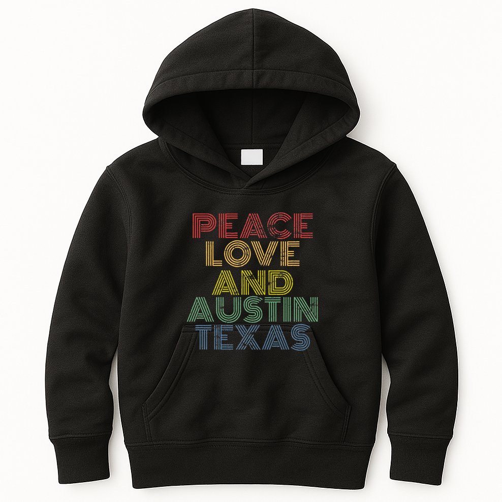 Austin Texas Retro Vintage Kids Hoodie