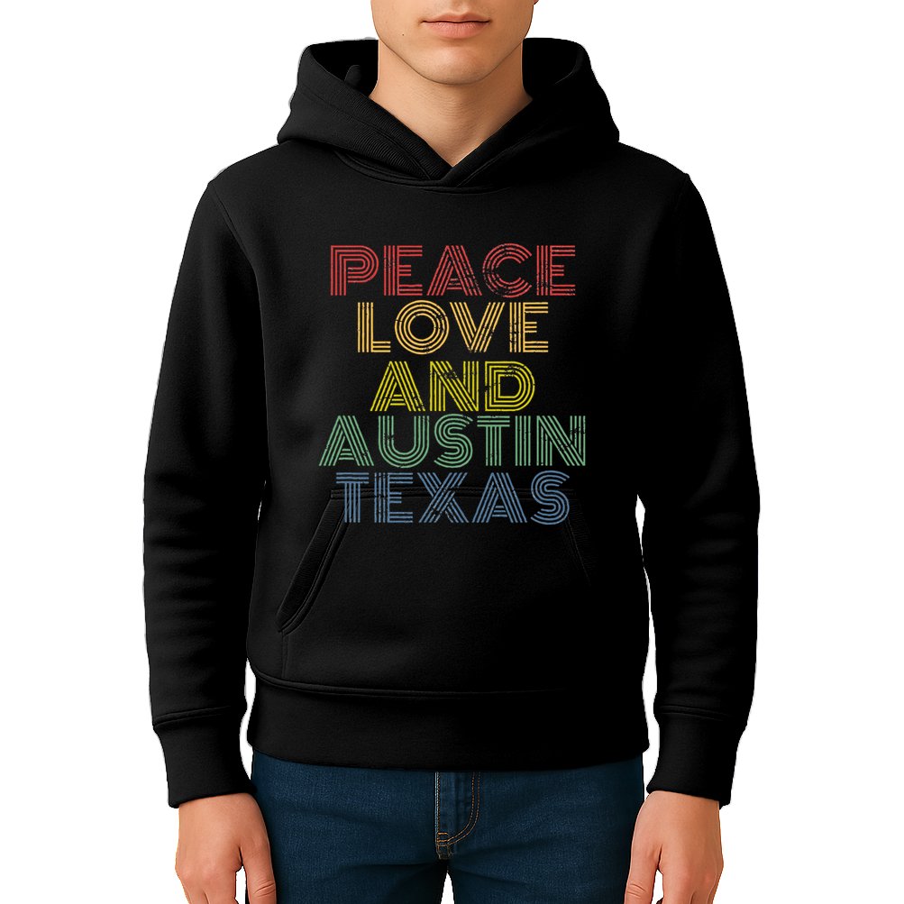 Austin Texas Retro Vintage Kids Hoodie