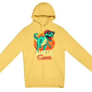 Auntiesaurus T Rex Auntie Saurus Dinosaur Family Matching Premium Pullover Hoodie