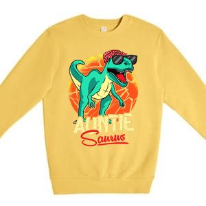 Auntiesaurus T Rex Auntie Saurus Dinosaur Family Matching Premium Crewneck Sweatshirt