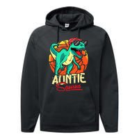 Auntiesaurus T Rex Auntie Saurus Dinosaur Family Matching Performance Fleece Hoodie