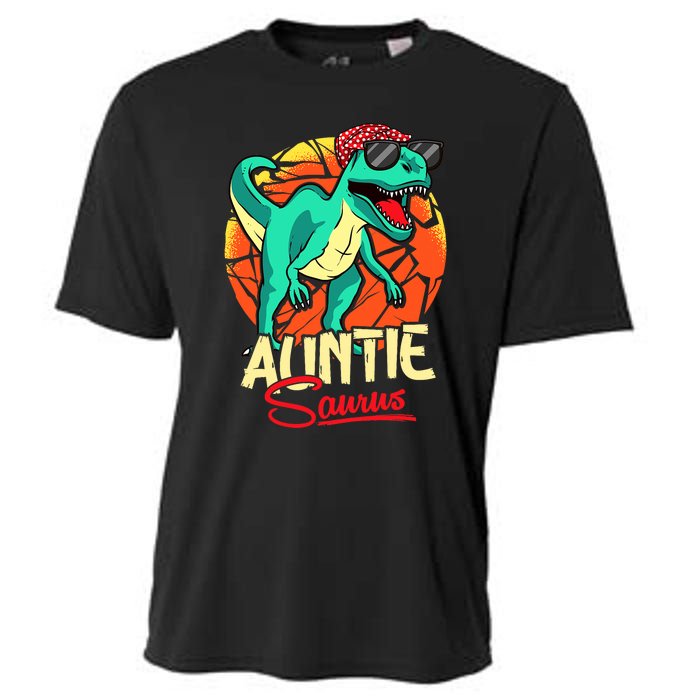 Auntiesaurus T Rex Auntie Saurus Dinosaur Family Matching Cooling Performance Crew T-Shirt