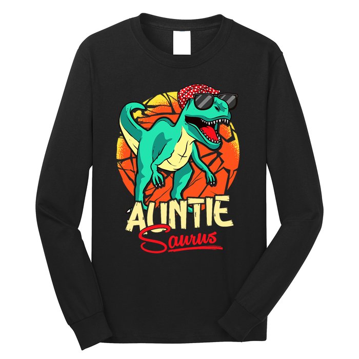 Auntiesaurus T Rex Auntie Saurus Dinosaur Family Matching Long Sleeve Shirt