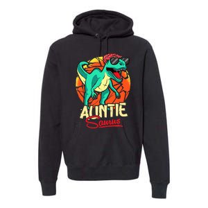 Auntiesaurus T Rex Auntie Saurus Dinosaur Family Matching Premium Hoodie