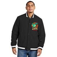 Auntiesaurus T Rex Auntie Saurus Dinosaur Family Matching Insulated Varsity Jacket