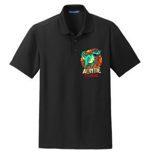 Auntiesaurus T Rex Auntie Saurus Dinosaur Family Matching Dry Zone Grid Polo