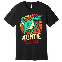 Auntiesaurus T Rex Auntie Saurus Dinosaur Family Matching Premium T-Shirt