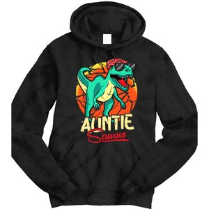 Auntiesaurus T Rex Auntie Saurus Dinosaur Family Matching Tie Dye Hoodie