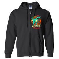 Auntiesaurus T Rex Auntie Saurus Dinosaur Family Matching Full Zip Hoodie