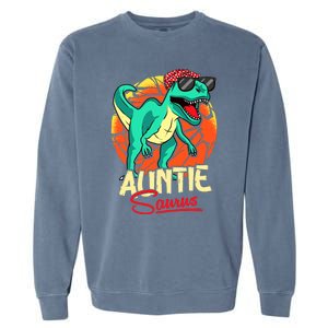 Auntiesaurus T Rex Auntie Saurus Dinosaur Family Matching Garment-Dyed Sweatshirt