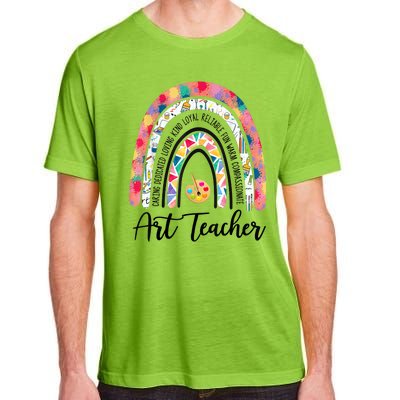 Art Teacher Rainbow Caring Dedicated Loving Vintage Adult ChromaSoft Performance T-Shirt