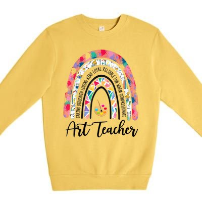 Art Teacher Rainbow Caring Dedicated Loving Vintage Premium Crewneck Sweatshirt