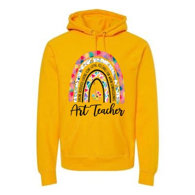 Art Teacher Rainbow Caring Dedicated Loving Vintage Premium Hoodie