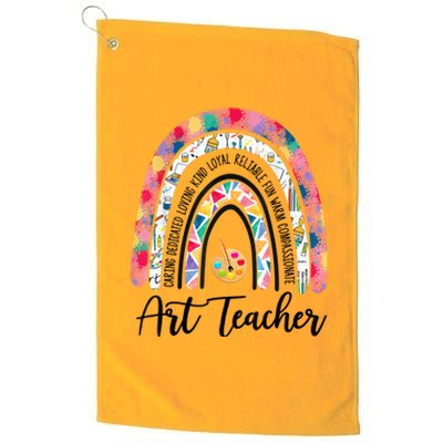 Art Teacher Rainbow Caring Dedicated Loving Vintage Platinum Collection Golf Towel