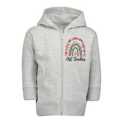 Art Teacher Rainbow Caring Dedicated Loving Vintage Toddler Zip Fleece Hoodie