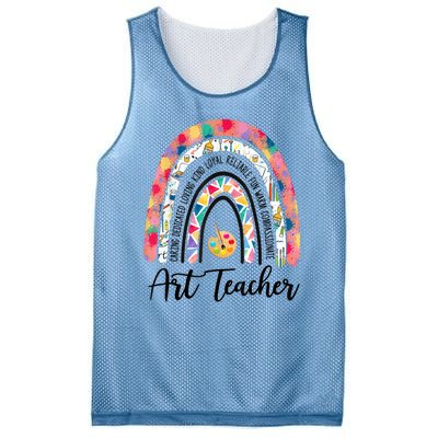 Art Teacher Rainbow Caring Dedicated Loving Vintage Mesh Reversible Basketball Jersey Tank