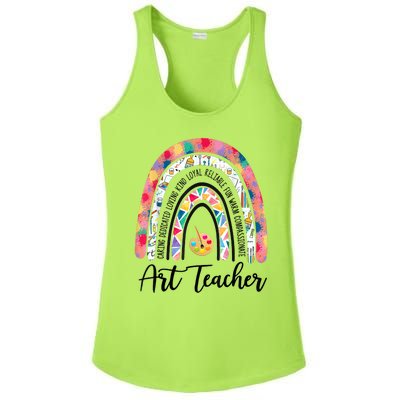 Art Teacher Rainbow Caring Dedicated Loving Vintage Ladies PosiCharge Competitor Racerback Tank