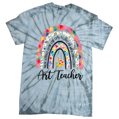 Art Teacher Rainbow Caring Dedicated Loving Vintage Tie-Dye T-Shirt