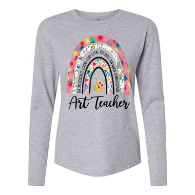 Art Teacher Rainbow Caring Dedicated Loving Vintage Womens Cotton Relaxed Long Sleeve T-Shirt