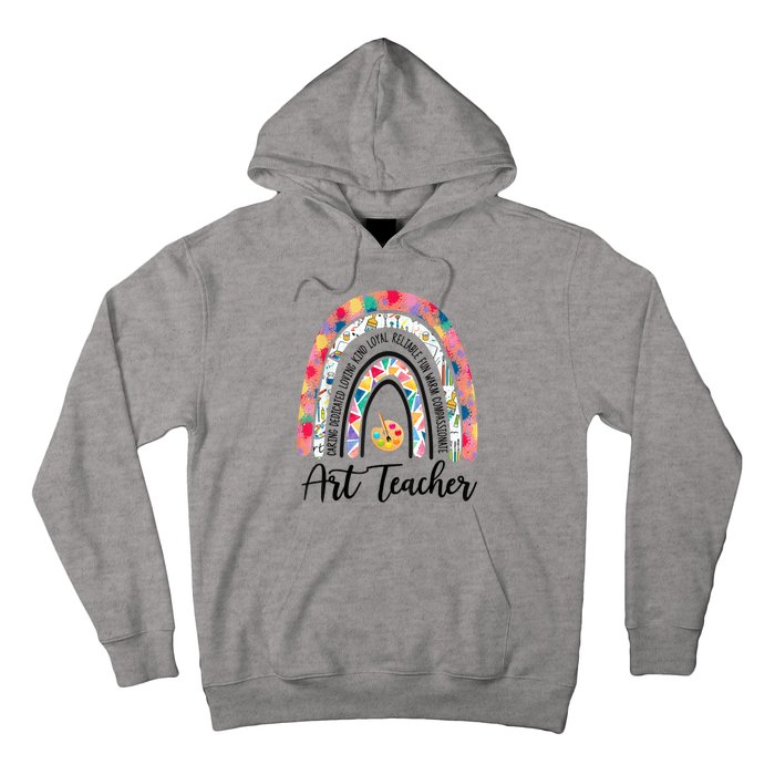 Art Teacher Rainbow Caring Dedicated Loving Vintage Hoodie